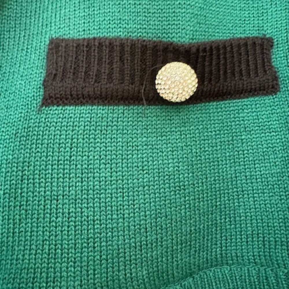 Karl Lagerfeld Paris Layered Essentials - Green Wool Blend Holiday Sweater Sz L - Picture 4 of 14